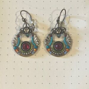 Bohemian Silver Multicolor Earrings